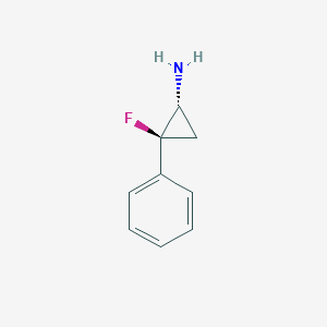 molecular formula C9H10FN B10847677 cis-2-Fluoro-2-phenylcyclopropanamine 