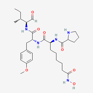 molecular formula C29H45N5O7 B10847684 H-DL-Pro-Asu(NHOH)(NHOH)-D-Tyr(Me)-aIle-al 