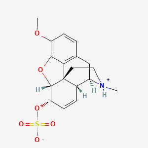 molecular formula C18H21NO6S B10847691 [(4R,4aR,7S,7aR,12bS)-9-methoxy-3-methyl-1,2,3,4,4a,7,7a,13-octahydro-4,12-methanobenzofuro[3,2-e]isoquinolin-3-ium-7-yl] sulfate 