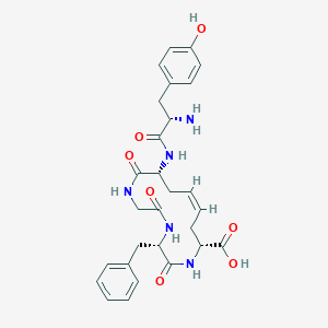 molecular formula C28H33N5O7 B10847693 cis-H-Tyr-c[D-AllylGly-Gly-Phe-D-Allylgly]-OH 