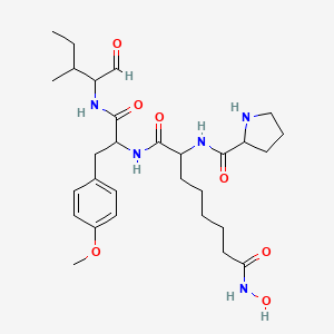 molecular formula C29H45N5O7 B10847756 H-DL-Pro-DL-Asu(NHOH)(NHOH)-DL-Tyr(Me)-DL-xiIle-al 