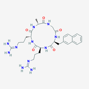 molecular formula C30H43N11O5 B10847827 cyclo(-D-Ala-D-Arg-L-Arg-L-Nal-Gly-) 