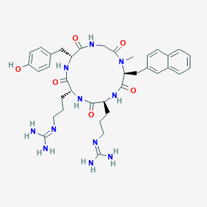 molecular formula C37H49N11O6 B10847835 cyclo(-D-Tyr-D-Arg-L-Arg-L-MeNal-Gly-) 