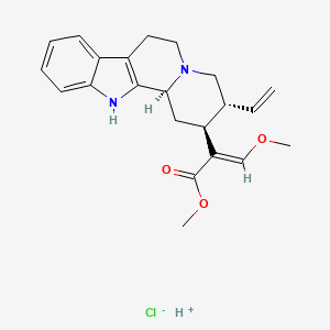 molecular formula C22H27ClN2O3 B10847839 hydron;methyl (E)-2-[(2S,3R,12bS)-3-ethenyl-1,2,3,4,6,7,12,12b-octahydroindolo[2,3-a]quinolizin-2-yl]-3-methoxyprop-2-enoate;chloride 