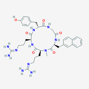 molecular formula C37H49N11O6 B10847871 cyclo(-D-Tyr-L-Arg-L-MeArg-L-Nal-Gly-) 