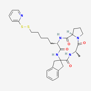 molecular formula C30H37N5O4S2 B10847895 cyclo(-L-Am7(S2Py)-A2in-L-Ala-D-Pro-) 