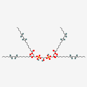 molecular formula C81H142O17P2 B10847898 [(2R)-3-[[3-[[(2R)-2,3-bis[[(9E,12E)-octadeca-9,12-dienoyl]oxy]propoxy]-hydroxyphosphoryl]oxy-2-hydroxypropoxy]-hydroxyphosphoryl]oxy-2-[(9E,12E)-octadeca-9,12-dienoyl]oxypropyl] (9E,12Z)-octadeca-9,12-dienoate 