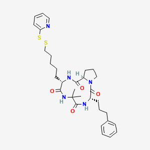 molecular formula C32H43N5O4S2 B10847900 cyclo(-L-Am7(S2Py)-Aib-L-Ph5-D-Pro-) 