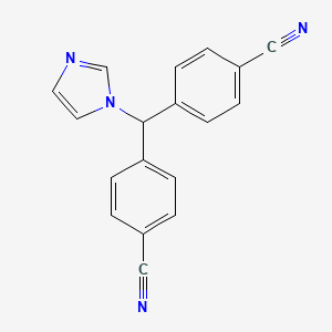 molecular formula C18H12N4 B10847911 4-[(4-Cyanophenyl)-imidazol-1-ylmethyl]benzonitrile 