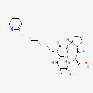 molecular formula C24H35N5O5S2 B10847913 cyclo(-L-Am7(S2Py)-Aib-L-Ser-D-Pro-) 