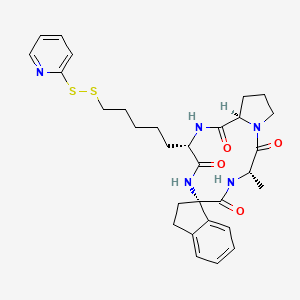 molecular formula C30H37N5O4S2 B10847929 cyclo(-L-Am7(S2Py)-D-A1in-L-Ala-D-Pro-) 