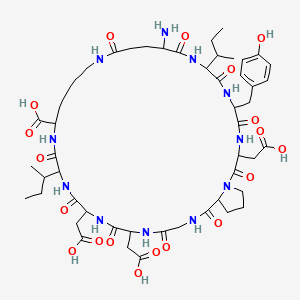 molecular formula C51H75N11O19 B10847939 H-DL-Glu(1)-DL-xiIle-DL-Tyr-DL-Asp-DL-Pro-Gly-DL-Asp-DL-Asp-DL-xiIle-DL-Lys(1)-OH 