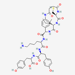 molecular formula C45H58N8O11S B10847959 Cyclo[Ac-Cys-Ile-Phe]-Lys-Tyr-Tyr 