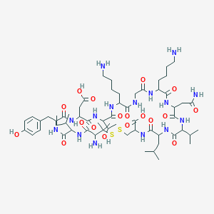 molecular formula C60H99N15O18S2 B10847964 H-DL-Pen(1)-DL-xiIle-DL-Tyr-DL-Asp-DL-xiThr-DL-Lys-Gly-DL-Lys-DL-Asn-DL-Val-DL-Leu-DL-Cys(1)-OH 