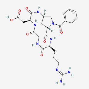 molecular formula C24H32N8O7 B10847966 cyclo-[-Arg-Gly-Asp-Amp26-] 