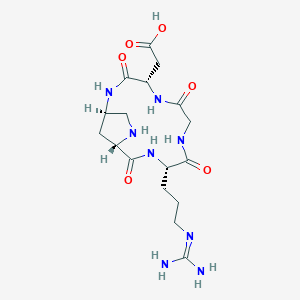 molecular formula C17H28N8O6 B10847974 cyclo-[-Arg-Gly-Asp-Amp25-] 