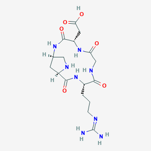 molecular formula C17H28N8O6 B10847975 cyclo-[-Arg-Gly-Asp-Amp28-] 