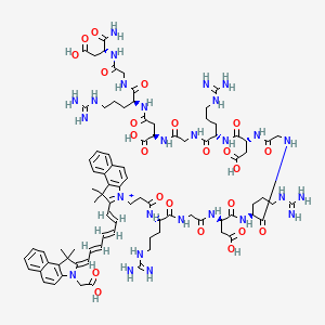 molecular formula C88H120N27O23+ B10848009 cypate-[(RGD)4-NH2]1 