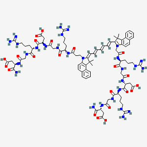 molecular formula C88H121N28O22+ B10848025 cypate-[(RGD)2-NH2]2 