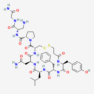 molecular formula C44H61N11O11S2 B10848037 d[Leu4,Dap8]VP 