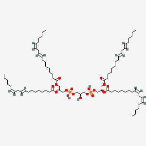 molecular formula C81H142O17P2 B10848040 [(2R)-3-[hydroxy-[2-hydroxy-3-[hydroxy-[(2R)-2-[(9Z,12Z)-octadeca-9,12-dienoyl]oxy-3-[(9E,12E)-octadeca-9,12-dienoyl]oxypropoxy]phosphoryl]oxypropoxy]phosphoryl]oxy-2-[(9E,12Z)-octadeca-9,12-dienoyl]oxypropyl] (9E,12Z)-octadeca-9,12-dienoate 