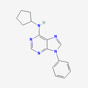 molecular formula C16H17N5 B10848063 Cyclopentyl-(9-phenyl-9H-purin-6-yl)-amine 