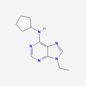 molecular formula C12H17N5 B10848076 N-cyclopentyl-9-ethyl-9H-purin-6-amine 