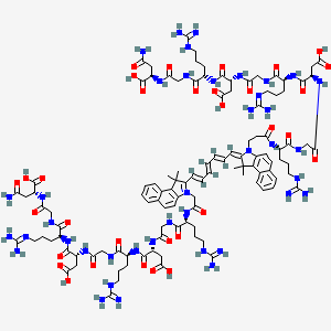 molecular formula C112H161N40O32+ B10848099 cypate-[(RGD)3-NH2]2 