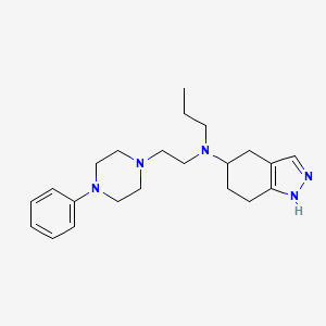 molecular formula C22H33N5 B10848110 N-(2-(4-Phenylpiperazin-1-yl)ethyl)-N-propyl-4,5,6,7-tetrahydro-1H-indazol-5-amine 