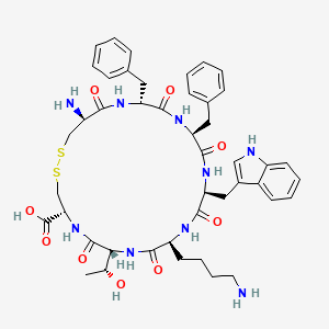 molecular formula C45H57N9O9S2 B10848156 Des-AA1,2,4,5,11,12,13-[D-Trp8]SRIF 