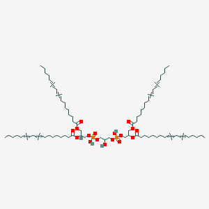 molecular formula C81H142O17P2 B10848172 [3-[[3-[2,3-Di(octadeca-9,12-dienoyloxy)propoxy-hydroxyphosphoryl]oxy-2-hydroxypropoxy]-hydroxyphosphoryl]oxy-2-octadeca-9,12-dienoyloxypropyl] octadeca-9,12-dienoate 