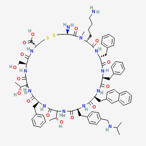 molecular formula C77H99N13O15S2 B10848199 Des-AA1,2,5-[(NalphaMe)Lys4,D-Nal8,IAmp9]SRIF 