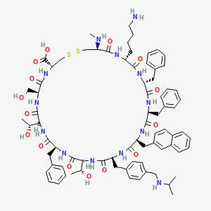 molecular formula C77H99N13O15S2 B10848207 Des-AA1,2,5-[(NalphaMe)Cys3,D-Nal8,IAmp9]SRIF 