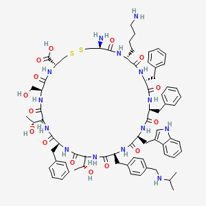 molecular formula C74H96N14O15S2 B10848225 Des-AA1,2,5-[D-Trp8,IAmp9]SRIF CH-275 