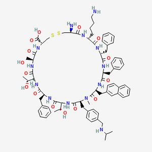 molecular formula C77H99N13O15S2 B10848228 Des-AA1,2,5-[D-Nal8,(NalphaMe)IAmp9]SRIF 