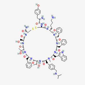 molecular formula C84H108N16O16S2 B10848238 Des-AA1,5-[Tyr2,D-Trp8,(NalphaMe)IAmp9]Cbm-SRIF 