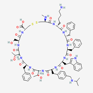 molecular formula C75H98N14O15S2 B10848239 Des-AA1,2,5-[(NalphaMe)Cys3,D-Trp8,IAmp9]SRIF 