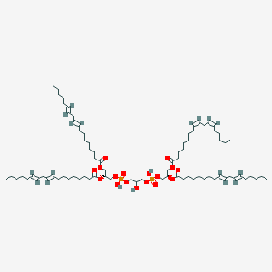 molecular formula C81H142O17P2 B10848302 [(2R)-3-[[3-[[(2R)-2,3-bis[[(9E,12E)-octadeca-9,12-dienoyl]oxy]propoxy]-hydroxyphosphoryl]oxy-2-hydroxypropoxy]-hydroxyphosphoryl]oxy-2-[(9E,12E)-octadeca-9,12-dienoyl]oxypropyl] (9Z,12Z)-octadeca-9,12-dienoate 