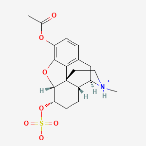 molecular formula C19H23NO7S B10848348 [(4R,4aR,7S,7aR,12bS)-9-acetyloxy-3-methyl-1,2,3,4,4a,5,6,7,7a,13-decahydro-4,12-methanobenzofuro[3,2-e]isoquinolin-3-ium-7-yl] sulfate 