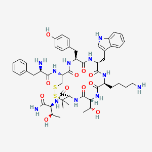 molecular formula C51H69N11O11S2 B10848403 D-Phe-Cys-Tyr-D-Trp-Lys-Thr-Pen-Thr-NH2(CTP) 