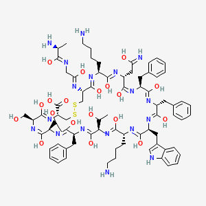 molecular formula C76H104N18O19S2 B10848408 D-Trp8-SRIF-14 