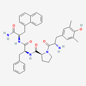 molecular formula C38H43N5O5 B10848412 Dmt-Pro-Phe-D-1-Nal-NH2 