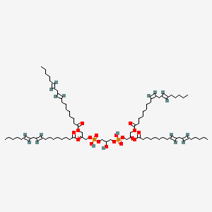 molecular formula C81H142O17P2 B10848437 [(2R)-3-[[3-[[(2R)-2,3-bis[[(9E,12E)-octadeca-9,12-dienoyl]oxy]propoxy]-hydroxyphosphoryl]oxy-2-hydroxypropoxy]-hydroxyphosphoryl]oxy-2-[(9E,12E)-octadeca-9,12-dienoyl]oxypropyl] (9Z,12E)-octadeca-9,12-dienoate 