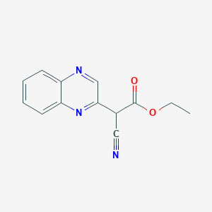 molecular formula C13H11N3O2 B10848529 Ethyl cyano(2-quinoxalinyl)acetate 