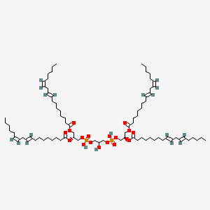 molecular formula C81H142O17P2 B10848604 [(2R)-3-[[3-[[(2R)-2,3-bis[[(9E,12Z)-octadeca-9,12-dienoyl]oxy]propoxy]-hydroxyphosphoryl]oxy-2-hydroxypropoxy]-hydroxyphosphoryl]oxy-2-[(9E,12E)-octadeca-9,12-dienoyl]oxypropyl] (9E,12Z)-octadeca-9,12-dienoate 