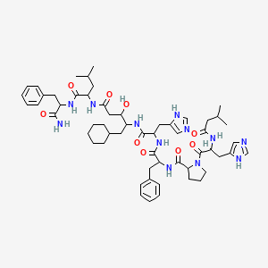 molecular formula C57H80N12O9 B10848618 Iva-His-Pro-Phe-His-ACHPA-Leu-Phe-NH2 