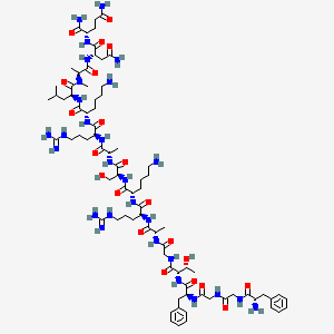 molecular formula C80H132N28O21 B10848674 F-G-G-F-T-G-A-R-K-S-A-R-K-L-MeA-N-Q-CONH2 