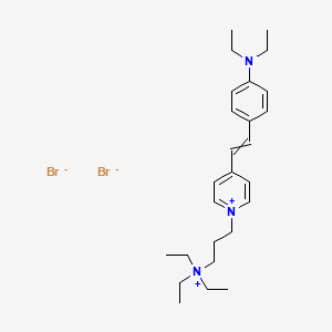 3-[4-[2-[4-(Diethylamino)phenyl]ethenyl]pyridin-1-ium-1-yl]propyl-triethylazanium;dibromide