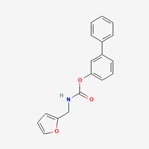 molecular formula C18H15NO3 B10848804 Furan-2-ylmethylcarbamic Acid Biphenyl-3-yl Ester 