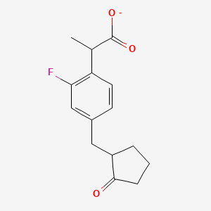 molecular formula C15H16FO3- B10848829 Fluoro-loxoprofen CAS No. 1241405-00-4